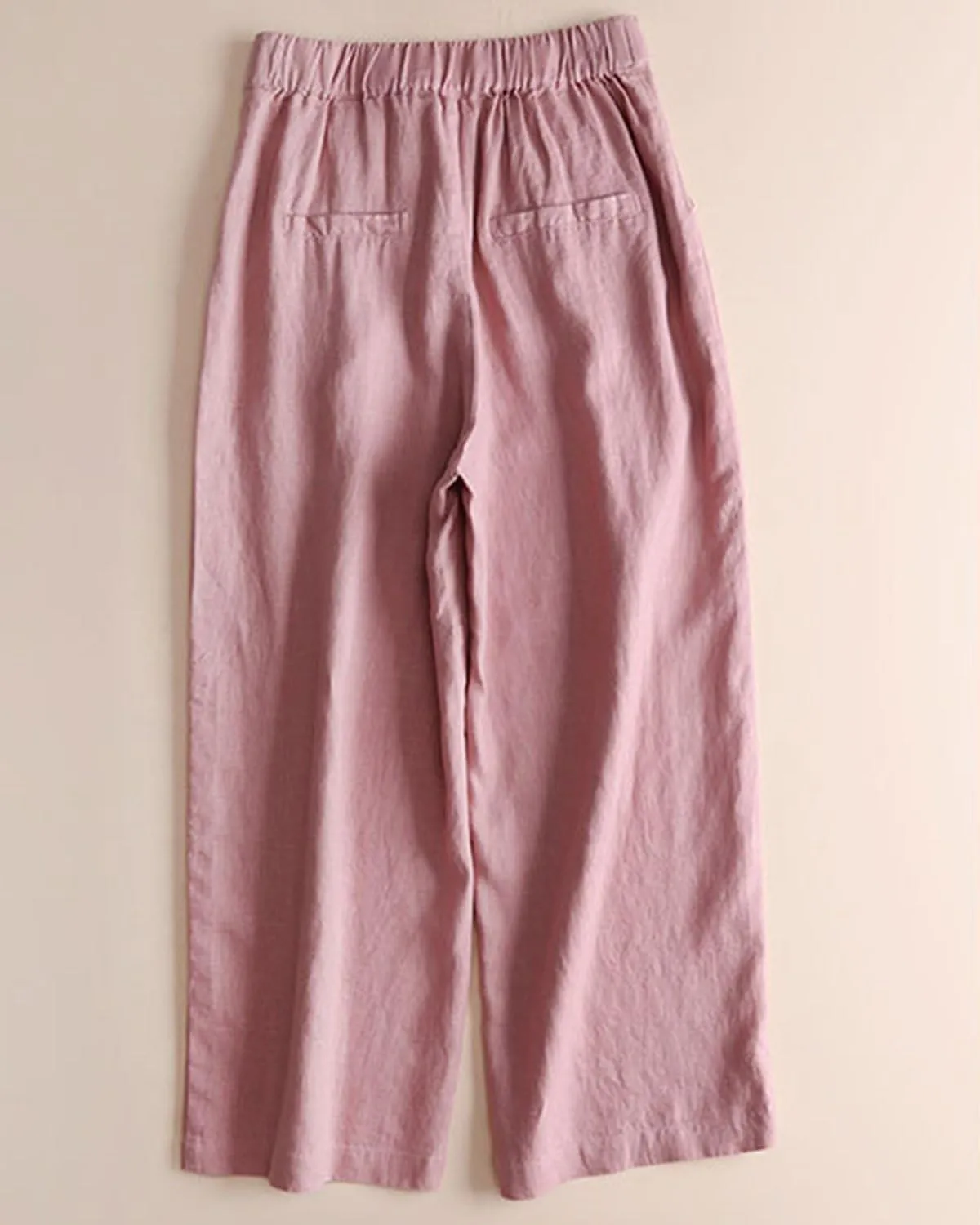 Women's 100% Linen Wide Leg Pants Summer Casual Cropped Palazzo Beach Pants Outfits 2025 Trendy