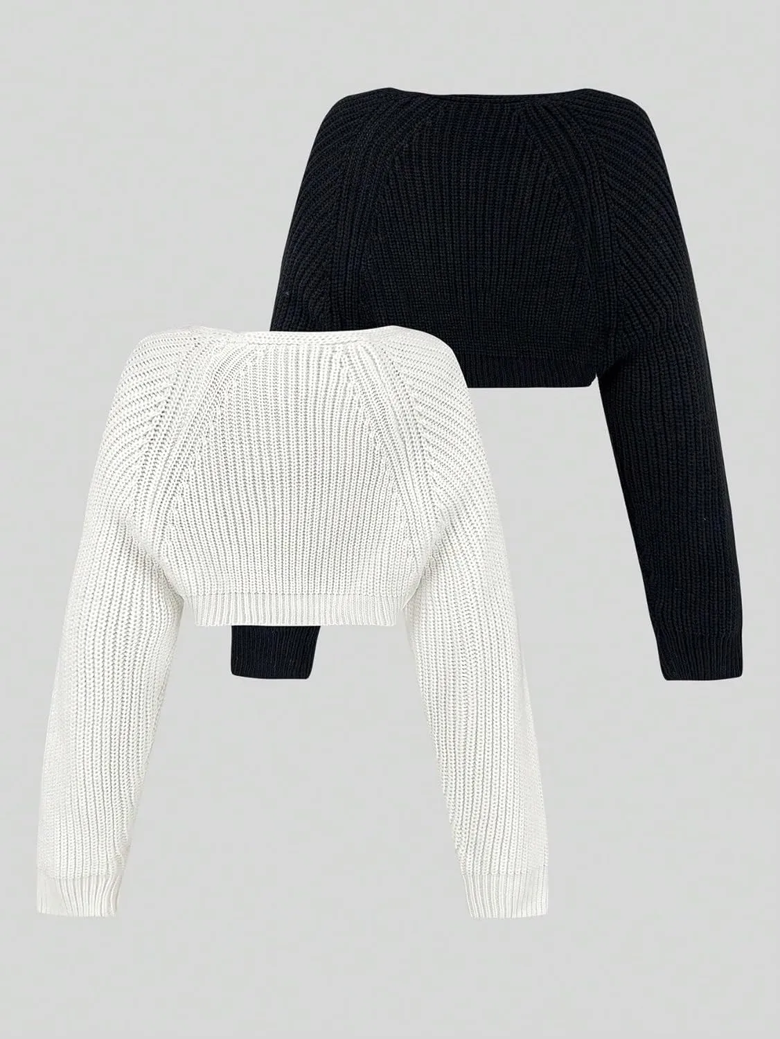 Women's 2 Pack Bolero Shrug Cardigan Long Sleeve Knit Cropped Cardigan Sweater Fall Outfits
