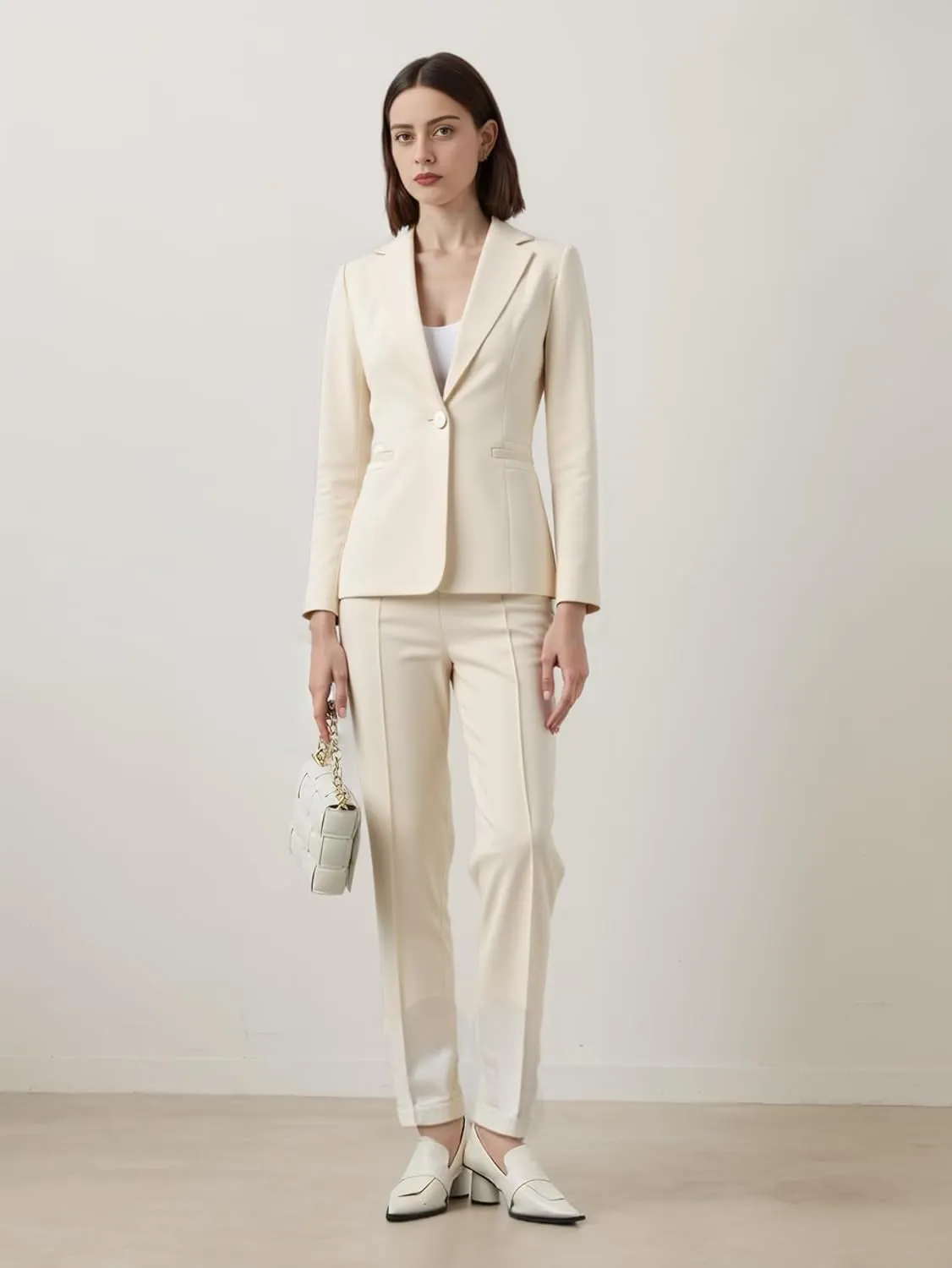 Women's 2 Piece Suit One Button Dressy Blazer Pants Suit Set Business Casual Outfits