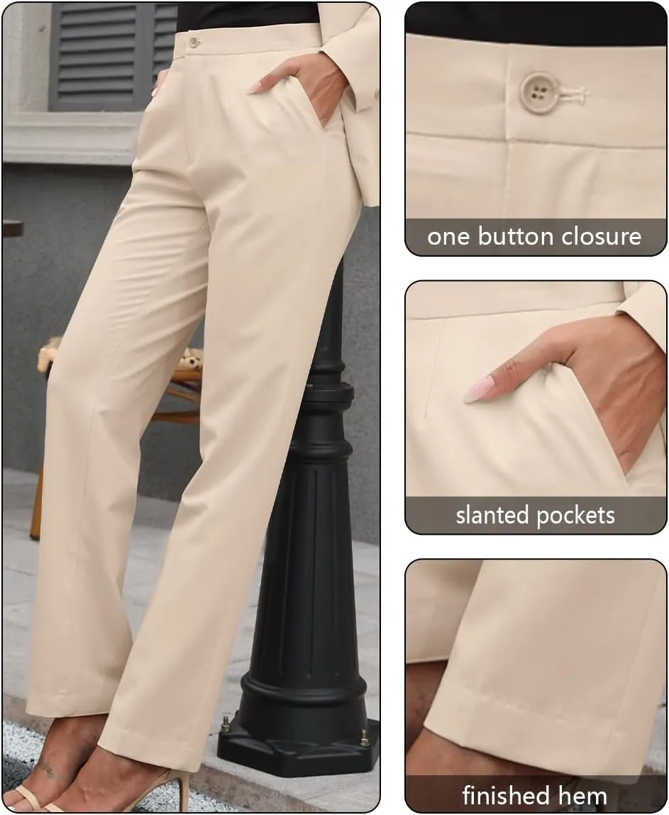 Women's 2 Piece Suit One Button Slim Fit Dressy Blazer Pants Suit Set Business Casual Outfits for Women