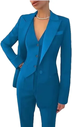 Women's 3 Piece Office Work Suit Blazer Vest Pants Business Outfits Pants Suit Set Prom Party Suit