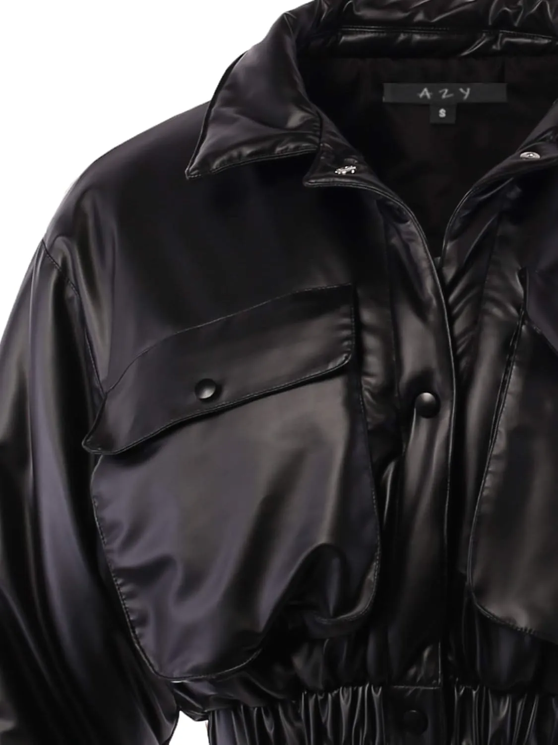 Women's Cropped Front Two Pocket Snap Quilted Padding Bomber Jacket