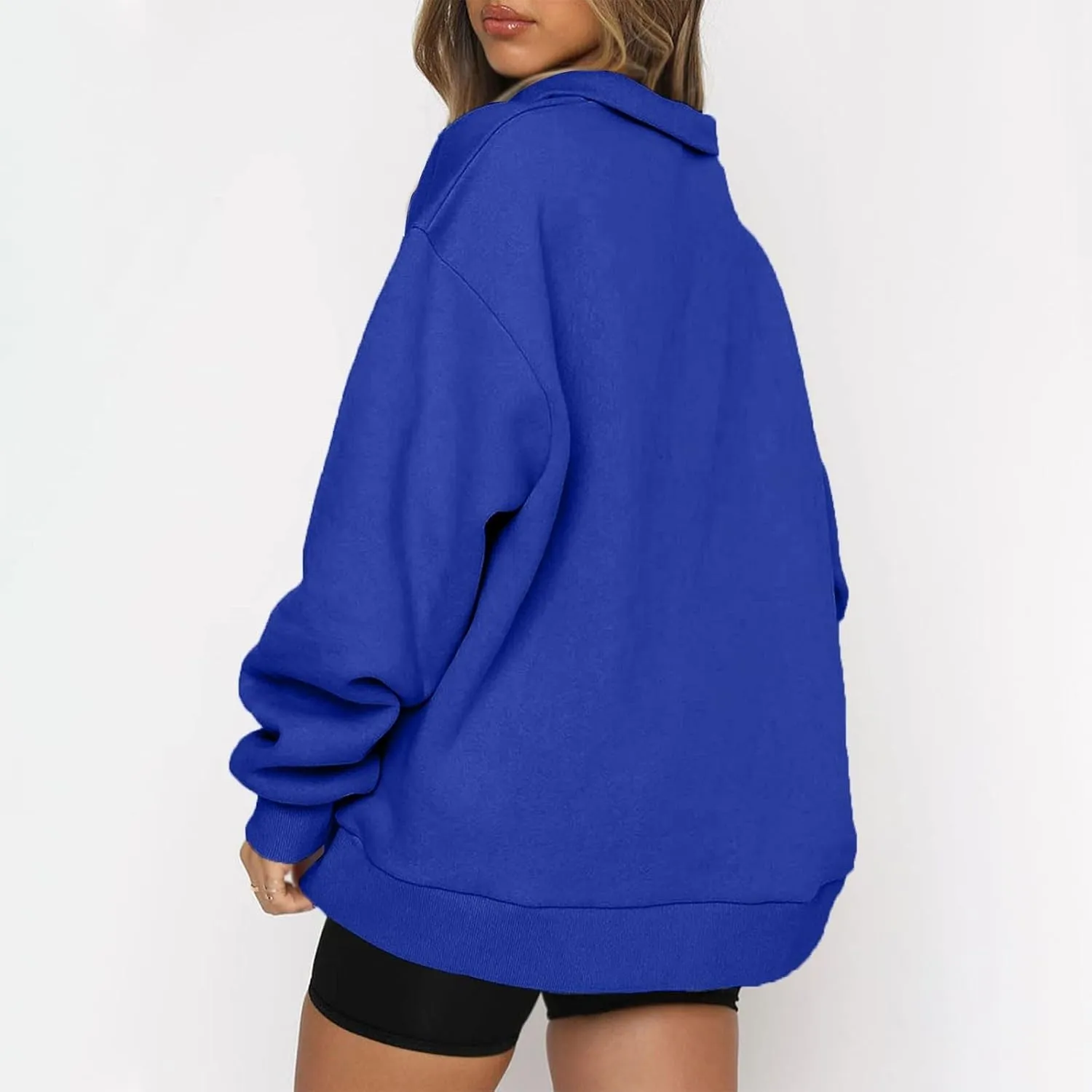 Women's Oversized Half Zip Fleece Sweatshirts Quarter Zip Pullover Top Fall 2024 Outfits Trendy Teens Preppy Clothes
