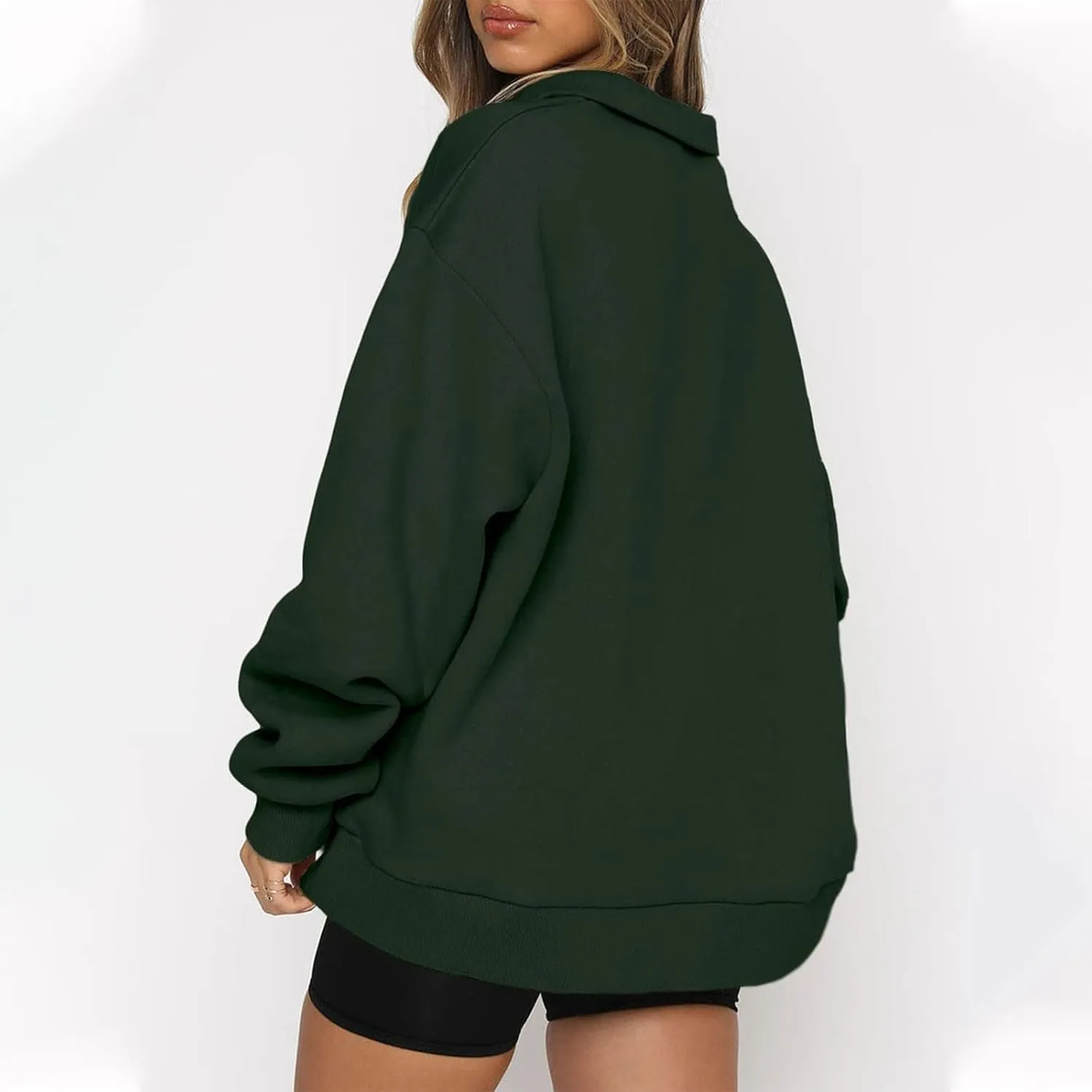 Women's Oversized Half Zip Fleece Sweatshirts Quarter Zip Pullover Top Fall 2024 Outfits Trendy Teens Preppy Clothes