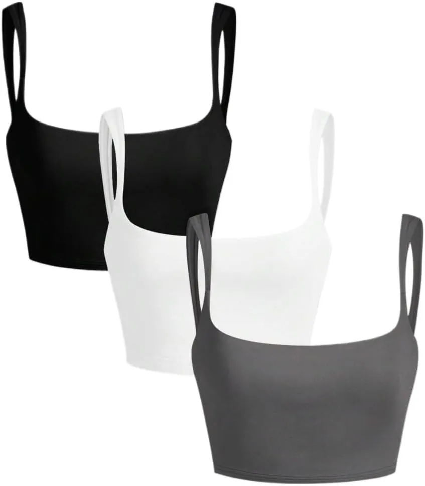 Womens Sleeveless Camisole Tank Tops Blouse Solid Color Cropped Top Camisole Top