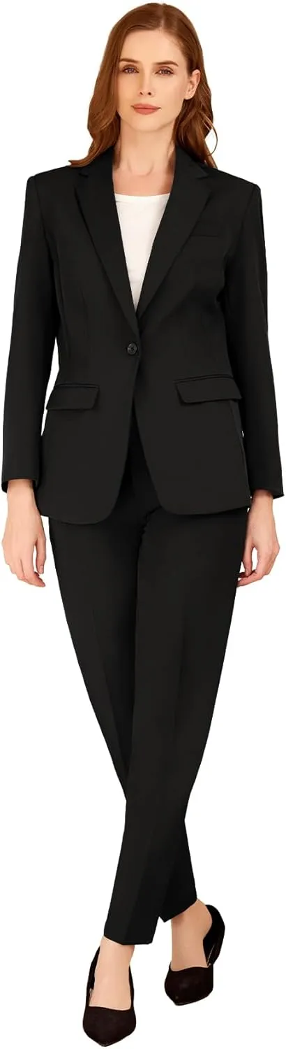 Womens Suit 2 Piece Slim Fit Outfits Suits Professional Blazer with Pants Dressy Casual Suiting Business Office Sets for Work