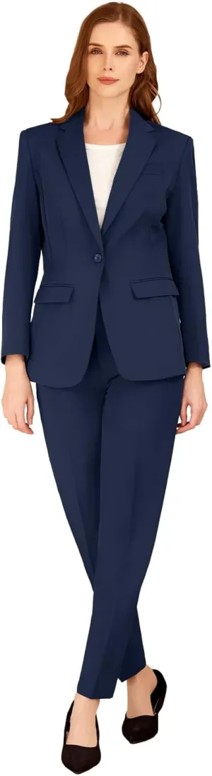 Womens Suit 2 Piece Slim Fit Outfits Suits Professional Blazer with Pants Dressy Casual Suiting Business Office Sets for Work