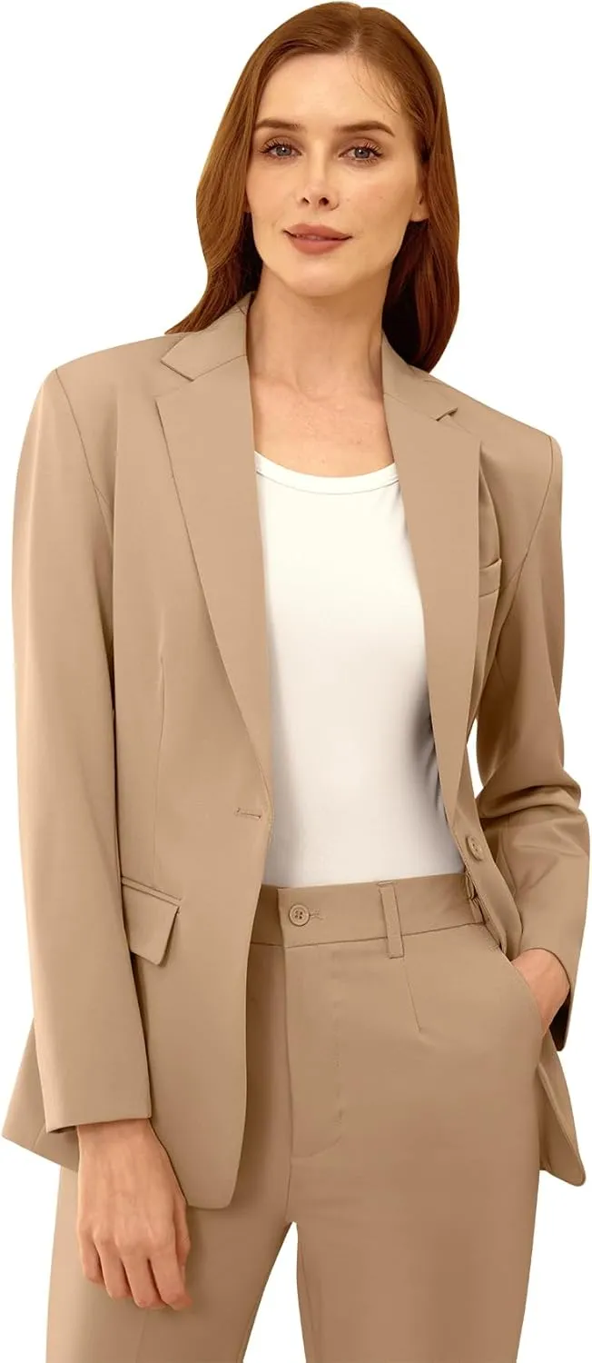Womens Suit 2 Piece Slim Fit Outfits Suits Professional Blazer with Pants Dressy Casual Suiting Business Office Sets for Work
