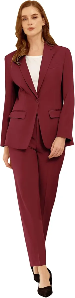 Womens Suit 2 Piece Slim Fit Outfits Suits Professional Blazer with Pants Dressy Casual Suiting Business Office Sets for Work