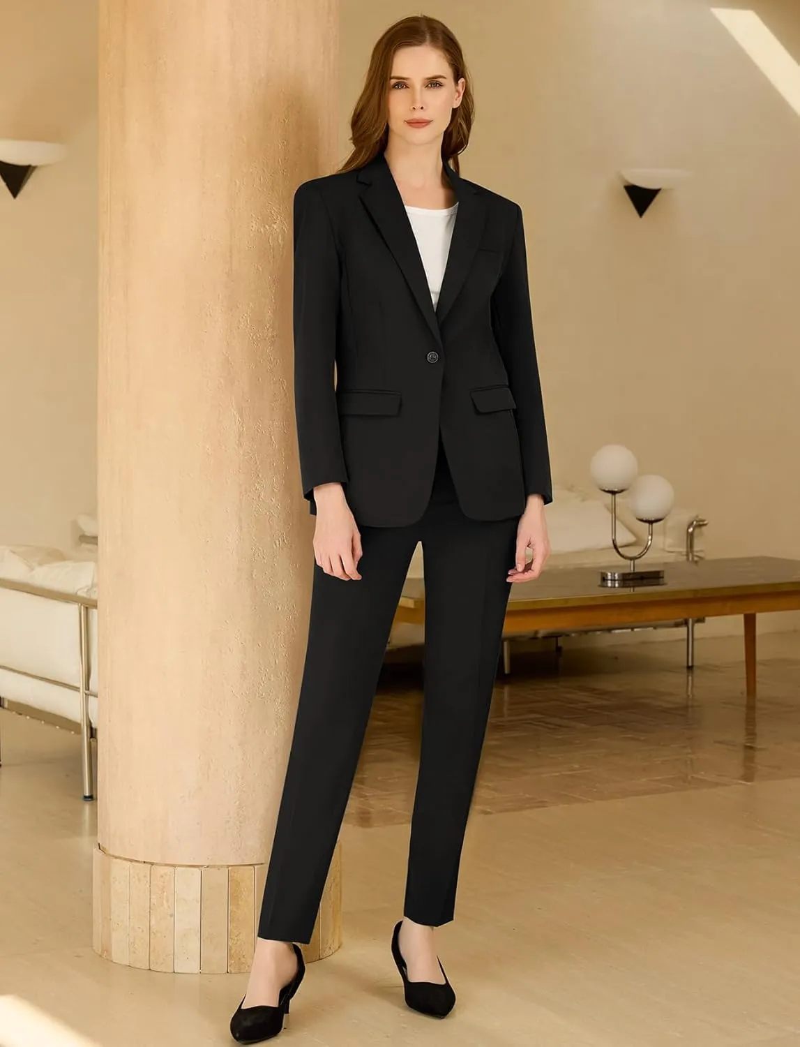 Womens Suit 2 Piece Slim Fit Outfits Suits Professional Blazer with Pants Dressy Casual Suiting Business Office Sets for Work