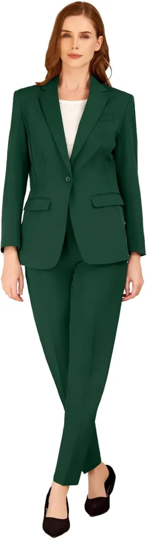 Womens Suit 2 Piece Slim Fit Outfits Suits Professional Blazer with Pants Dressy Casual Suiting Business Office Sets for Work