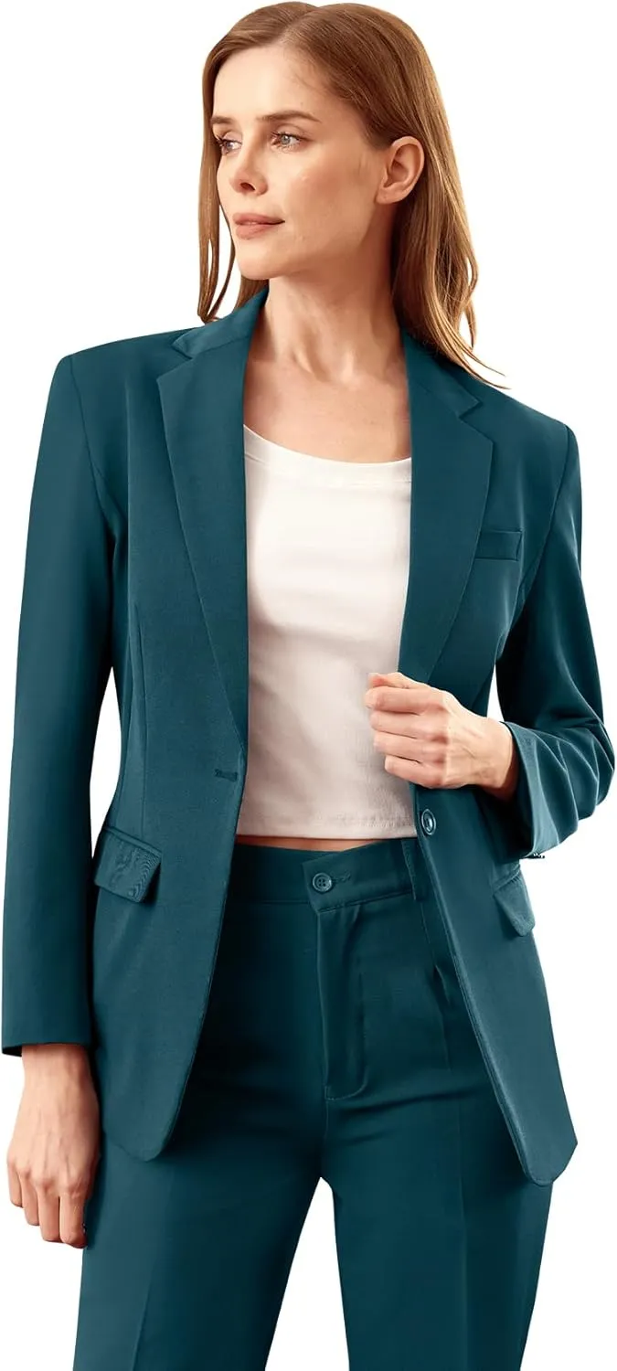 Womens Suit 2 Piece Slim Fit Outfits Suits Professional Blazer with Pants Dressy Casual Suiting Business Office Sets for Work