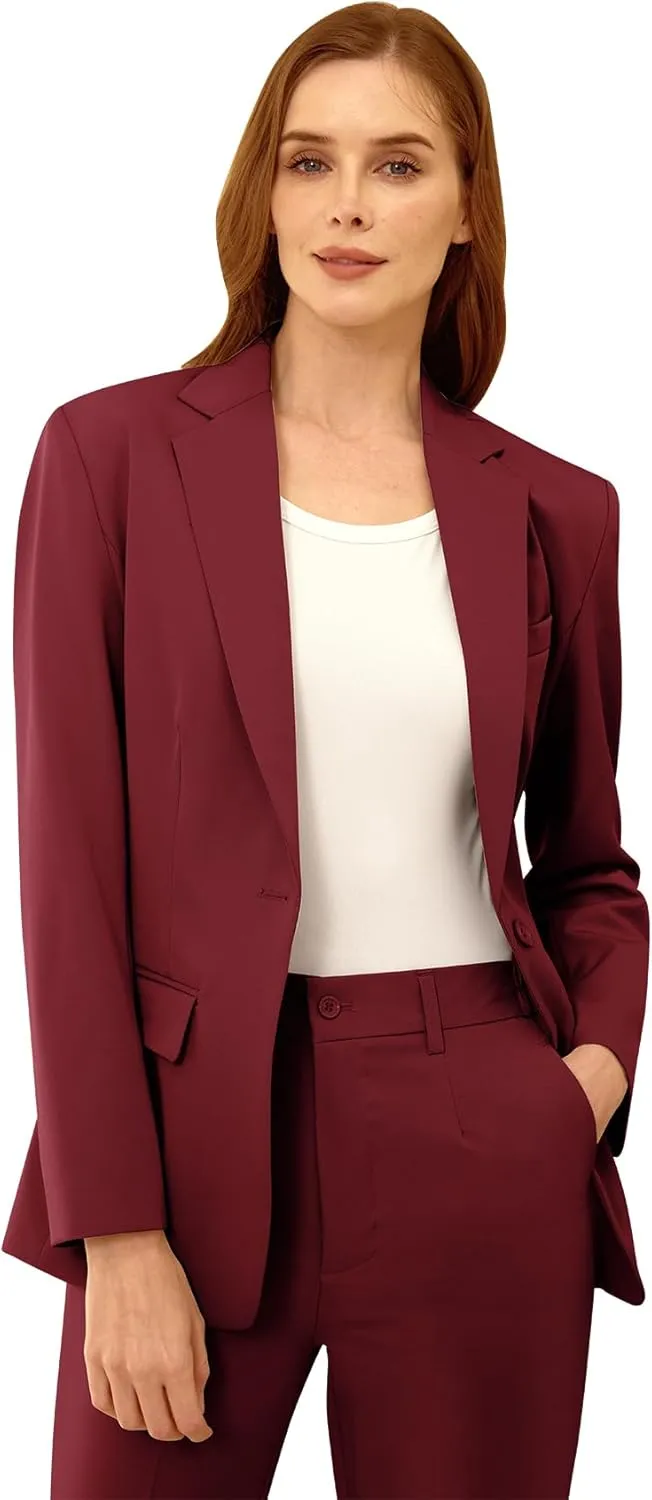 Womens Suit 2 Piece Slim Fit Outfits Suits Professional Blazer with Pants Dressy Casual Suiting Business Office Sets for Work