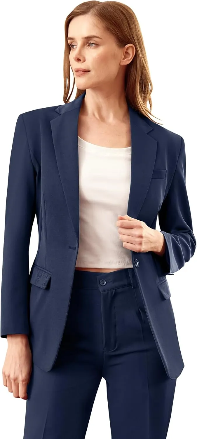 Womens Suit 2 Piece Slim Fit Outfits Suits Professional Blazer with Pants Dressy Casual Suiting Business Office Sets for Work