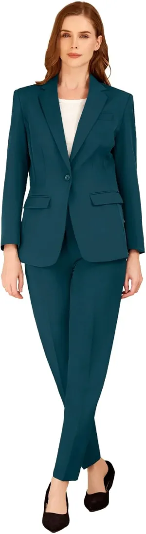Womens Suit 2 Piece Slim Fit Outfits Suits Professional Blazer with Pants Dressy Casual Suiting Business Office Sets for Work