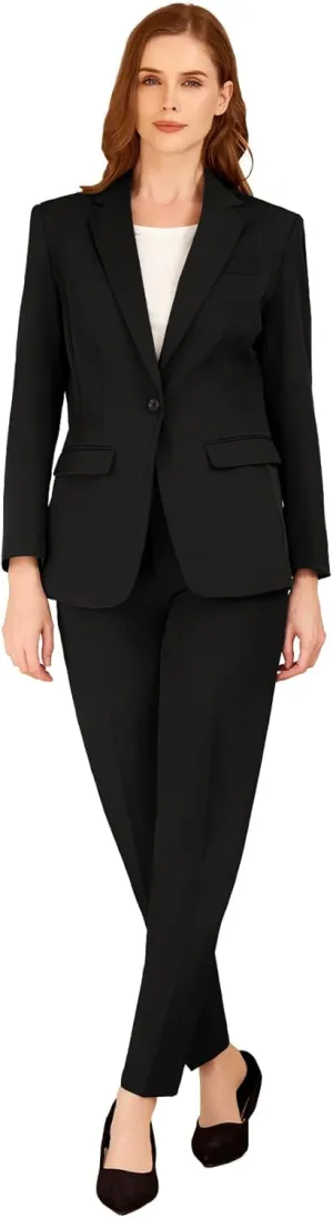 Womens Suit 2 Piece Slim Fit Outfits Suits Professional Blazer with Pants Dressy Casual Suiting Business Office Sets for Work