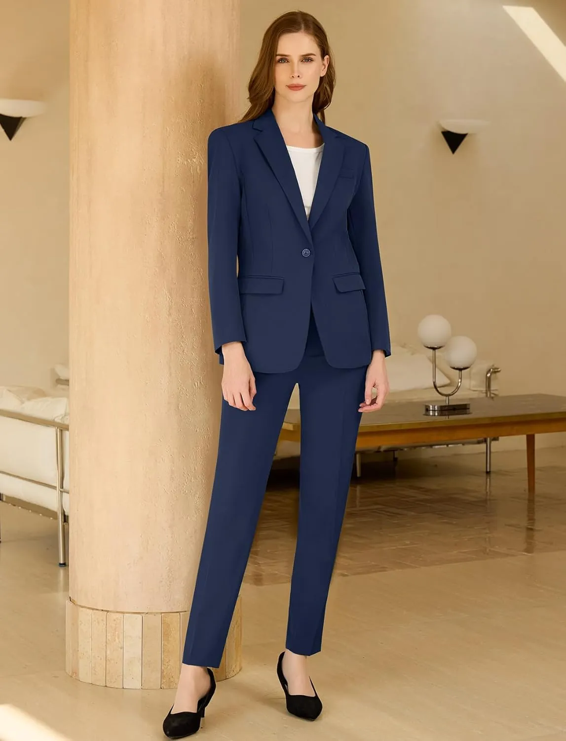 Womens Suit 2 Piece Slim Fit Outfits Suits Professional Blazer with Pants Dressy Casual Suiting Business Office Sets for Work