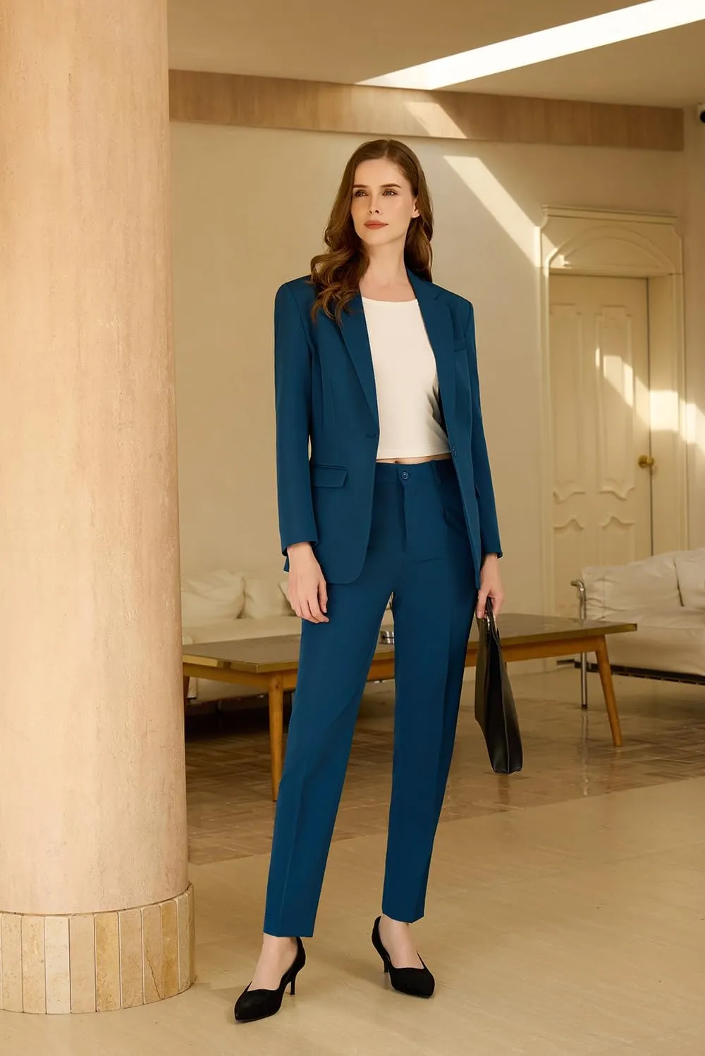 Women's Suits for Work Professional, Dressy Pant Suits for Women 2 Piece Outfits, Business Suit Set for Work