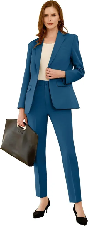 Women's Suits for Work Professional, Dressy Pant Suits for Women 2 Piece Outfits, Business Suit Set for Work