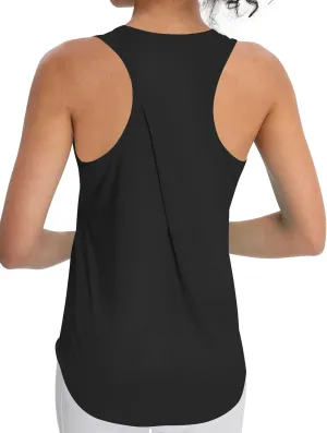 Women's Workout Tank Tops Racerback Top Sleeveless Running Shirts Athletic Gym Sports UPF 50 