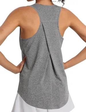 Women's Workout Tank Tops Racerback Top Sleeveless Running Shirts Athletic Gym Sports UPF 50 