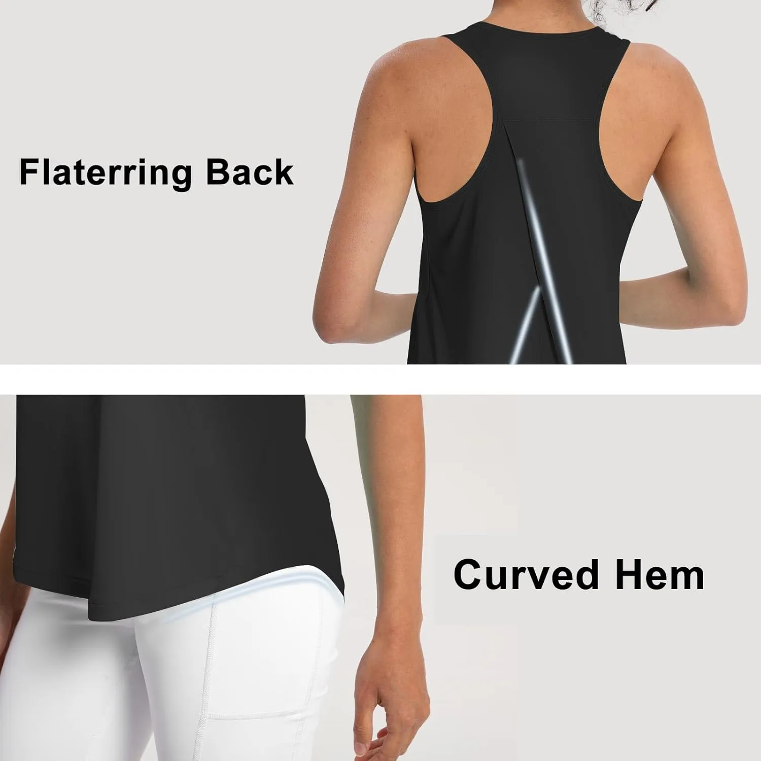 Women's Workout Tank Tops Racerback Top Sleeveless Running Shirts Athletic Gym Sports UPF 50 