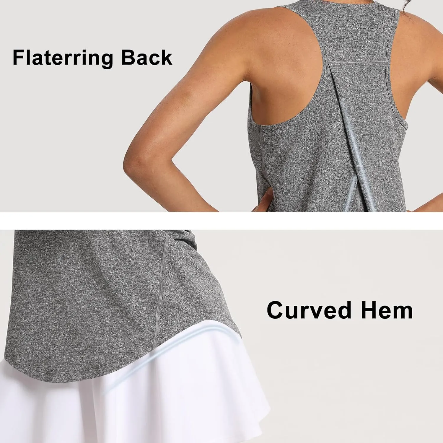 Women's Workout Tank Tops Racerback Top Sleeveless Running Shirts Athletic Gym Sports UPF 50 