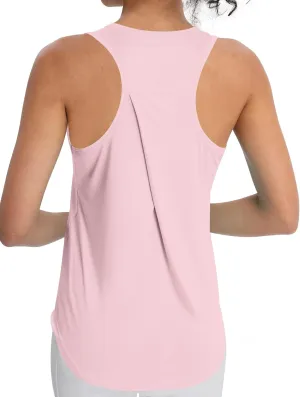 Women's Workout Tank Tops Racerback Top Sleeveless Running Shirts Athletic Gym Sports UPF 50 