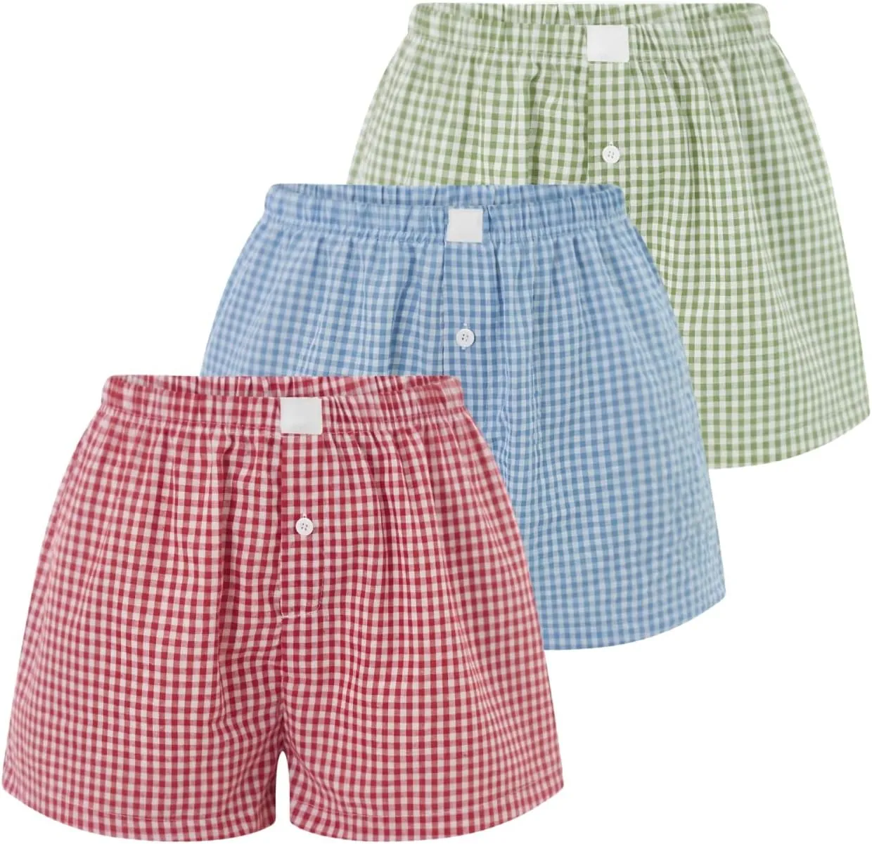 Womens Y2k Plaid Shorts Women Cute Lounge Pajama Sleep Comfy & Casual Gingham PJ Boxer Shorts