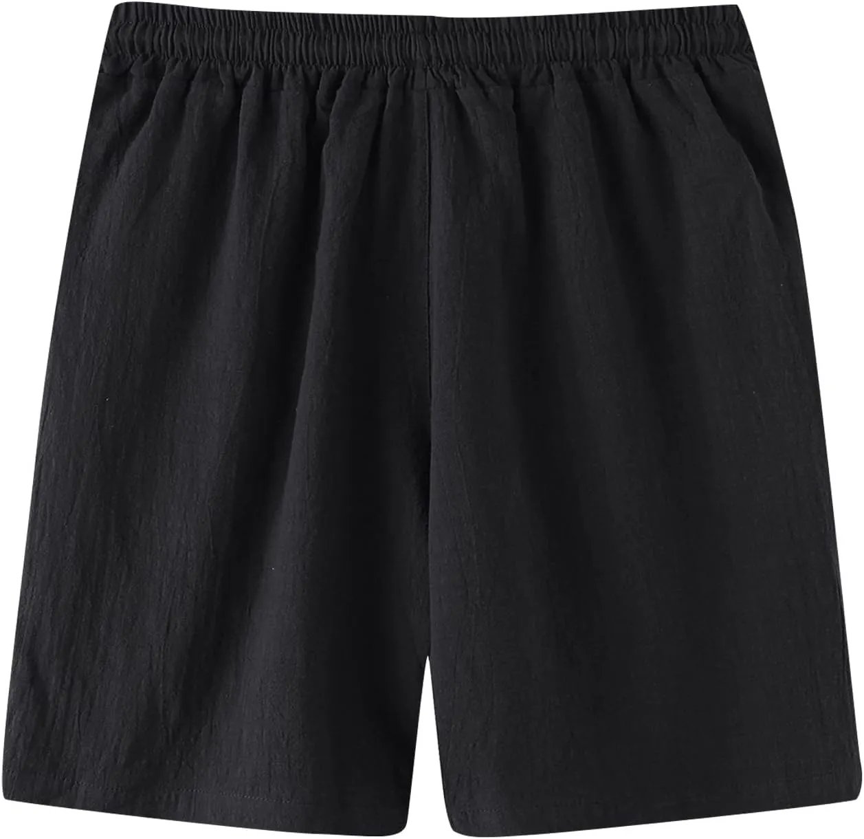 Ymosrh Men's Shorts Casual Fashion Cotton Linen Drawstring Solid Color Beach Shorts Pants Casual