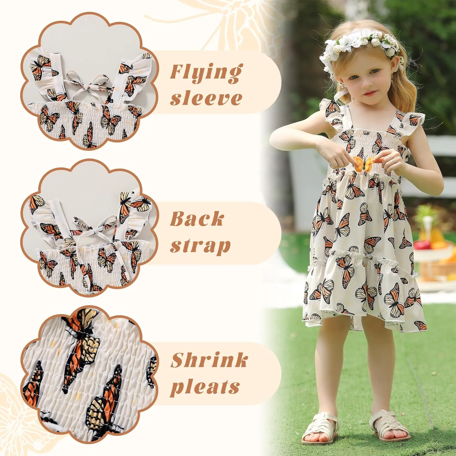 YOUNGER TREE Toddler Girl Dress Kids Sleeveless Ruffle Dresses for Girls Summer Outfits Beach Sundress